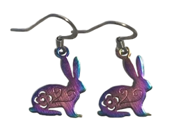 Rainbow Rabbit Dangle Earrings