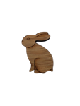Laser Etched Wood Bunny Pin/Brooch