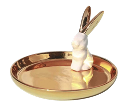 Gold Bunny Trinket Tray/Ring Holder