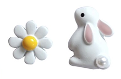 Bunny and Daisy Asymmetrical Stud Earrings