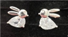 .925 Sterling Silver Zircon Bunny Stud Earrings