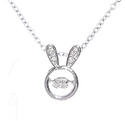 Floating Crystal Bunny Necklace