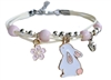 Pink and White Bunny Bracelet
