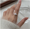 .925 Sterling Silver Tiny Bunny Adjustable Ring