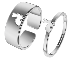 His and Hers Rabbit Rings - 2 Colors