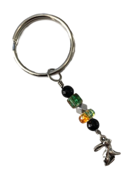 Silver Bunny and Beads Keychain