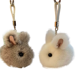 Fuzzy Bunny Keychain