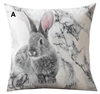 Grey and White Bunny Throw Pillow