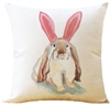 Linen English Lop Bunny Throw Pillow