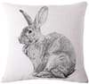 Linen Flemish Giant Bunny Throw Pillow