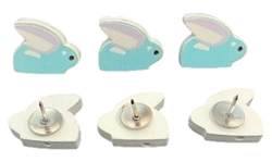 Bunny Push Pin/Thumb Tacks - Set of 6