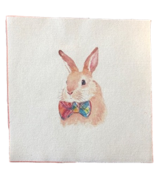All Things Bunnies Bowtie Bunny Quilting Square