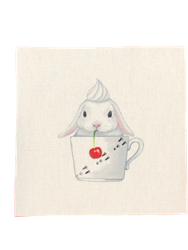 All Things Bunnies Latte Bunny Quilting Square