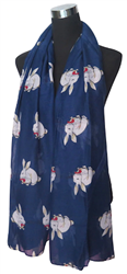 Bunny Rabbit Print Scarf