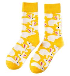 All Things Bunnies Yellow/White Bunny Socks