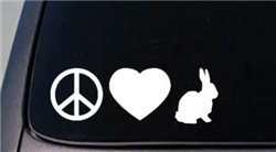 Peace...Love...Rabbit Decal/Sticker