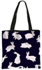 Navy Blue/Pink Bunny Tote Bag