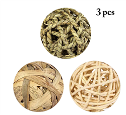 3 Piece Natural Ball Chew Toys