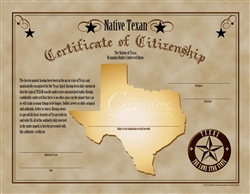Native Texan Certificate