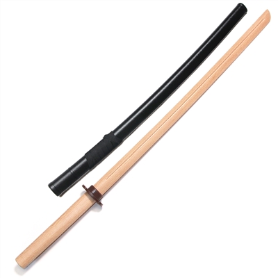 Master Series :: Iaido Practice Set (Groove Natural Oak Bokken with Tsuba & Saya)