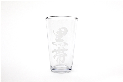 KURO OBI Pint Glass in Kanji writing