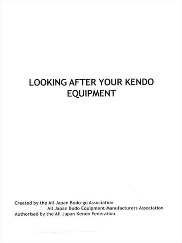 Looking After Your Kendo Equipment  (English)