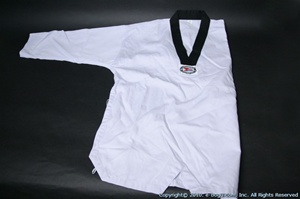 Taekwondo RIBBED Uniform Set with Black Collar - size 3 - (TOP ONLY)