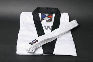 ** CLEARANCE ** Taekwondo Uniform Top and Belt with Black Collar- size 7