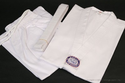 Taekwondo Uniform Set with White Collar Junior