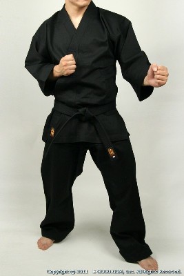 Master Quality Lightweight Black Karate Uniform Set (BLACK)