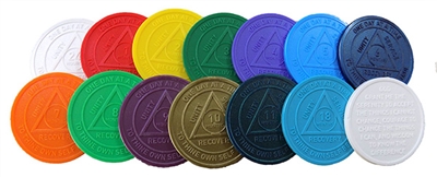 RE Style A - Plastic AA Anniversary Chips - Assorted Colors | $ .20 each