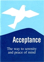 AA Acceptance Pamphlet - Blue Featuring a Dove and the words 'The Way to Serenity and Peace of Mind'