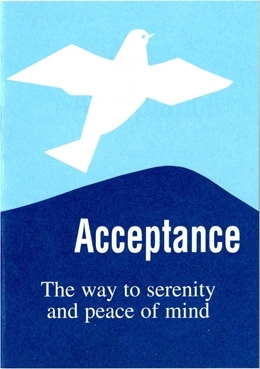 AA Acceptance Pamphlet - Blue Featuring a Dove and the words 'The Way to Serenity and Peace of Mind'