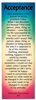 AA Acceptance Laminated Bookmark - Black Font over Rainbow background