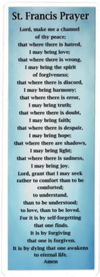 â€‹Double-Sided Laminated Bookmark with the St. Francis Prayer on one side and the Serenity Prayer on the other