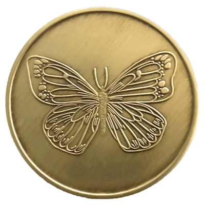 Butterfly Recovery Medallion with the Serenity Prayer on the Back