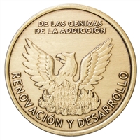 Spanish - Out Of The Ashes of Addiction Bronze Inspiration Medallion