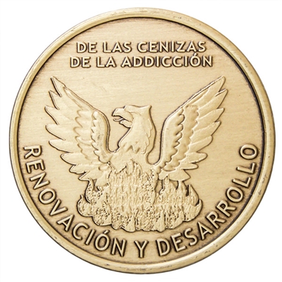 Spanish - Out Of The Ashes of Addiction Bronze Inspiration Medallion