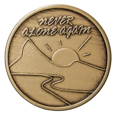 Never Alone Again Bronze Inspiration Medallion - NA Chip - Engraveable - BRM 105