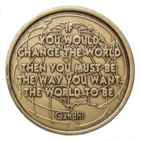 Gandhi Quote Bronze Inspirational Medallion - BRM 115