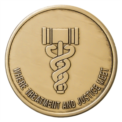 Treatment and Justice bronze recovery medallion