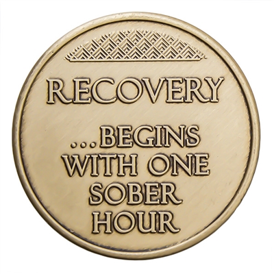 Recovery ...Begins with one Sober Hour Bronze Inspiration Medallion - BRM 149