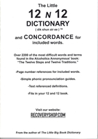 AA 12 and 12 Dictionary and Concordance - Paperback Booklet | Created by Recovery Emporium