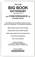 AA Big Book Dictionary and Concordance - Paperback Booklet | Created by Recovery Emporium