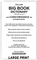 Large Print AA Big Book DICTIONARY and Concordance - Paperback Booklet | Created by Recovery Emporium