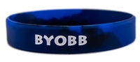 BYOBB  (Bring Your Own Big Book) Silicone Wristband - Blue/Black Swirl with White Text | RecoveryShop