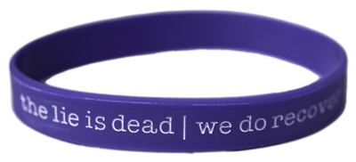 We Do Recover Silicone Wristband-Purple with White Text | the lie is dead | we do recover