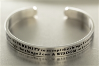Stainless Steel Bangle Bracelet -or Cuff Bracelet  with the Serenity Prayer | RecoveryShop