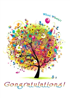 Congratulations Recovery Anniversary Card - A Joyful Celebration Tree