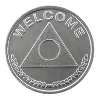 Aluminum Al-Anon Welcome Chip with One Day At A Time on the back